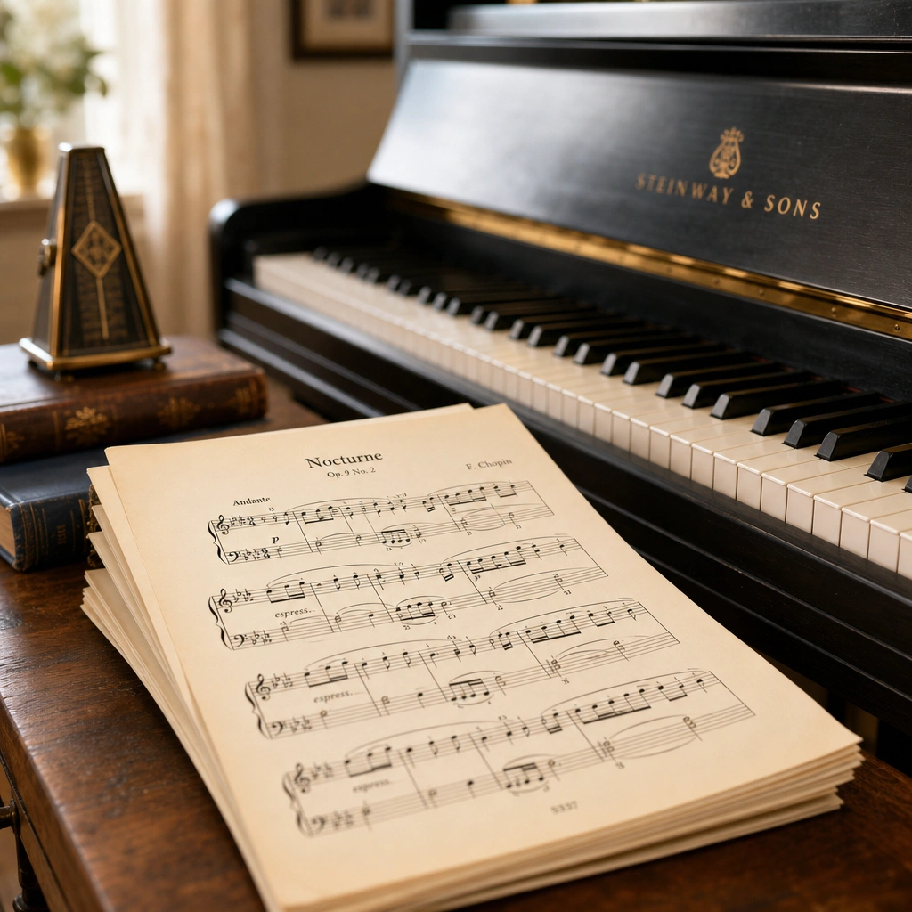 Sheet music for practicing how to play piano by ear skills