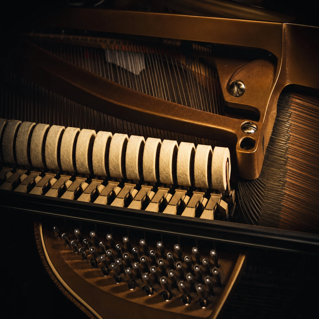 Interior mechanics of a piano showing the artistry behind piano music