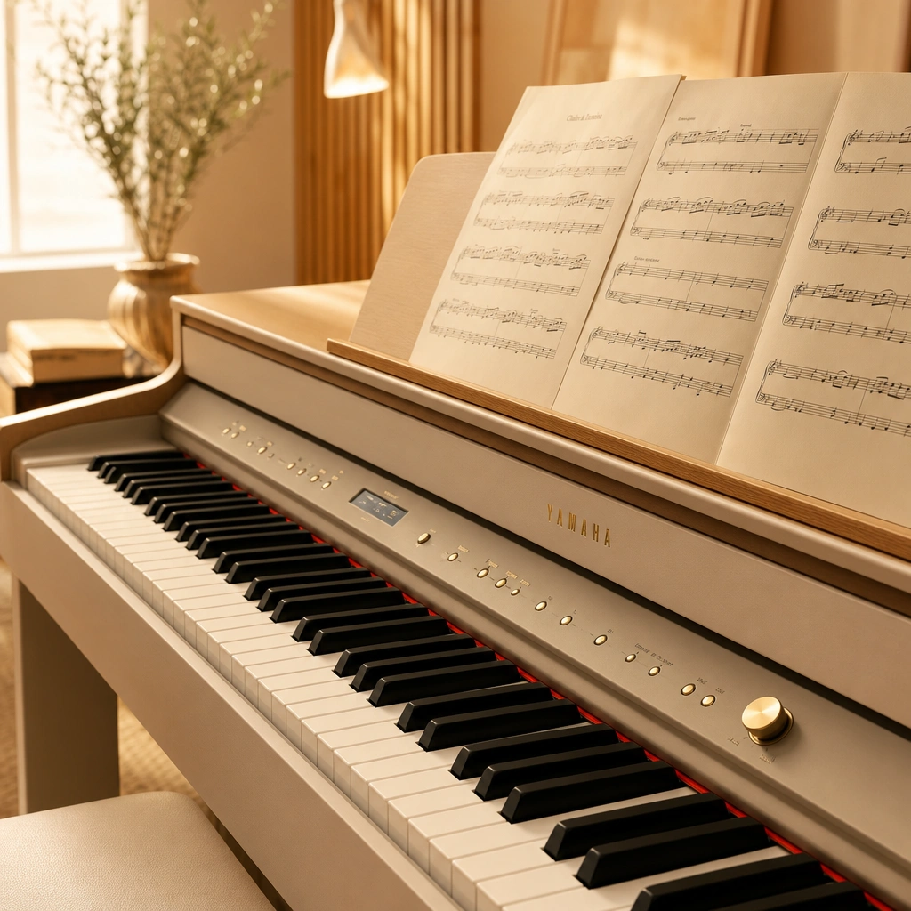 Close-up comparison showing weighted keys vs unweighted piano keyboard design