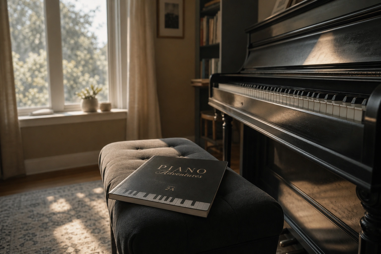 Empty piano bench symbolizing why students quit piano and the journey to stay motivated
