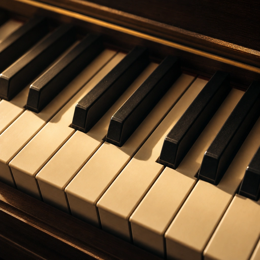 Close-up of black and white piano keys showing the pattern behind piano key names