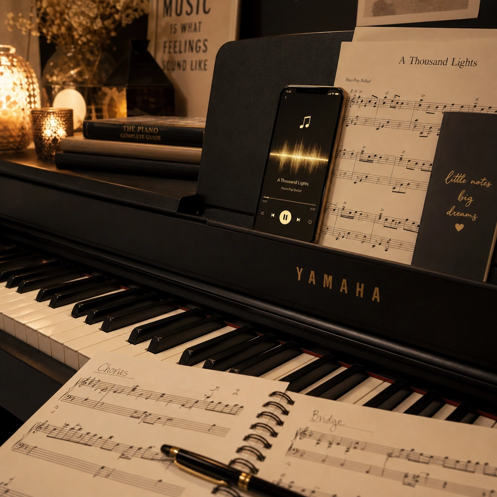 Piano lessons for teenagers built around a chosen song on a keyboard