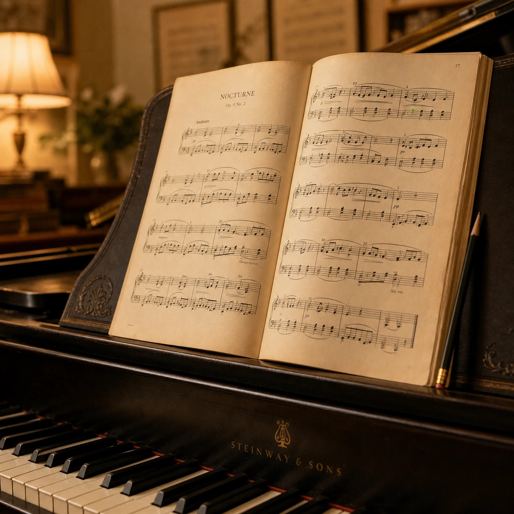 Sheet music arranged for piano lessons to learn a specific song